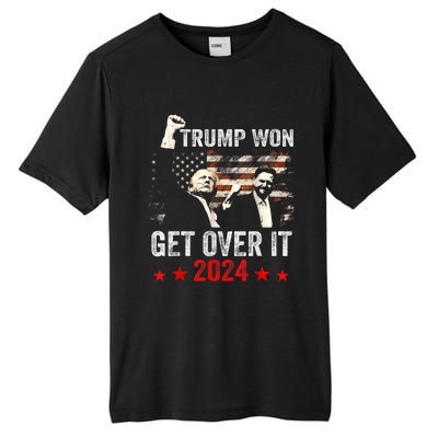 Trump Won Get Over It 2024 Patriotic Trump Tall Fusion ChromaSoft Performance T-Shirt