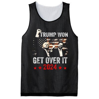 Trump Won Get Over It 2024 Patriotic Trump Mesh Reversible Basketball Jersey Tank