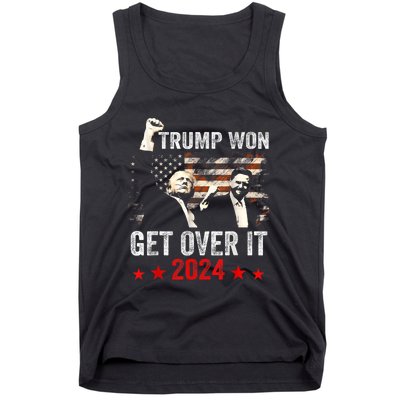 Trump Won Get Over It 2024 Patriotic Trump Tank Top