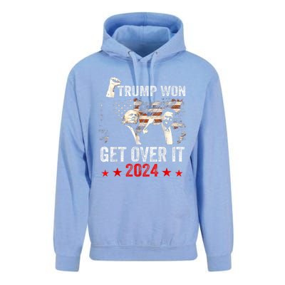 Trump Won Get Over It 2024 Patriotic Trump Unisex Surf Hoodie