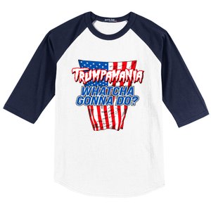 Trumpamania Whatcha Gonna Do Trump 2024 Election Vote Usa Baseball Sleeve Shirt