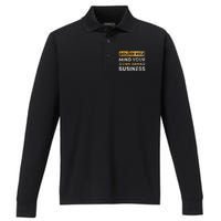 Tim Walz Golden Rule Mind Your Own Damn Business Performance Long Sleeve Polo