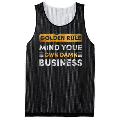 Tim Walz Golden Rule Mind Your Own Damn Business Mesh Reversible Basketball Jersey Tank