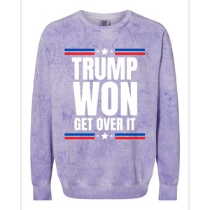 Trump Won Get Over It Patriotic Pro Trump Anti Kamala Funny Colorblast Crewneck Sweatshirt