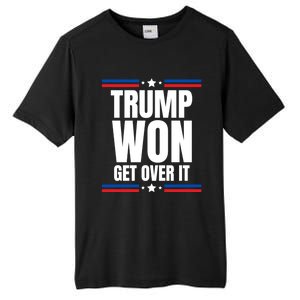 Trump Won Get Over It Patriotic Pro Trump Anti Kamala Funny Tall Fusion ChromaSoft Performance T-Shirt