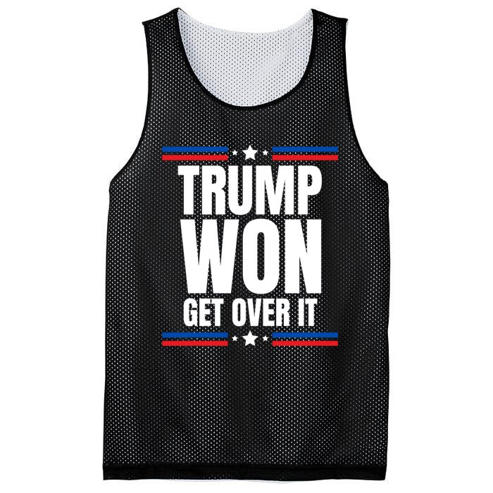 Trump Won Get Over It Patriotic Pro Trump Anti Kamala Funny Mesh Reversible Basketball Jersey Tank