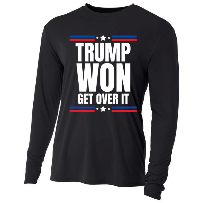 Trump Won Get Over It Patriotic Pro Trump Anti Kamala Funny Cooling Performance Long Sleeve Crew