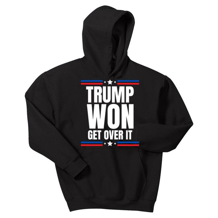 Trump Won Get Over It Patriotic Pro Trump Anti Kamala Funny Kids Hoodie