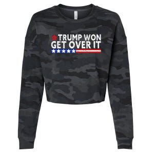 Trump Won Get Over It 2024 Flag Usa Cropped Pullover Crew