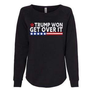 Trump Won Get Over It 2024 Flag Usa Womens California Wash Sweatshirt