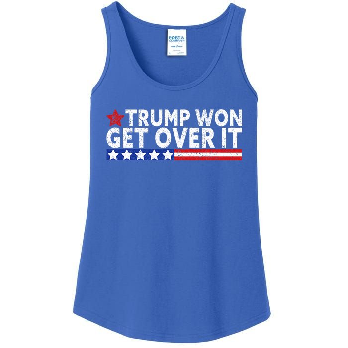 Trump Won Get Over It 2024 Flag Usa Ladies Essential Tank