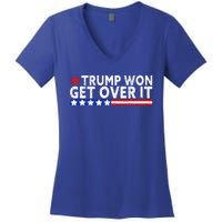 Trump Won Get Over It 2024 Flag Usa Women's V-Neck T-Shirt