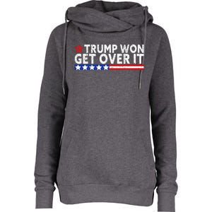 Trump Won Get Over It 2024 Flag Usa Womens Funnel Neck Pullover Hood