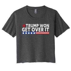 Trump Won Get Over It 2024 Flag Usa Women's Crop Top Tee