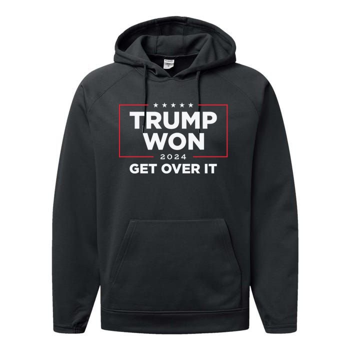 Trump Won Get Over It 2024 Performance Fleece Hoodie