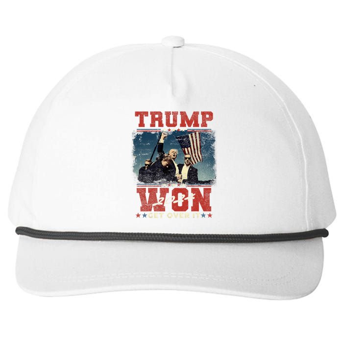 Trump Won Get Over It 2024 I Have Voted For Trump Snapback Five-Panel Rope Hat