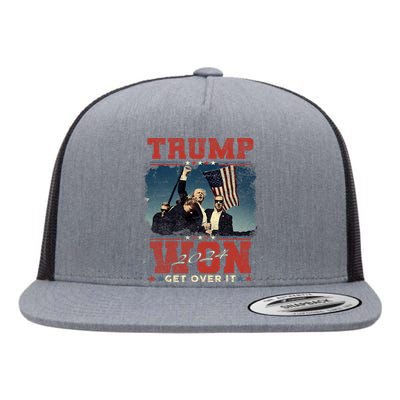 Trump Won Get Over It 2024 I Have Voted For Trump Flat Bill Trucker Hat