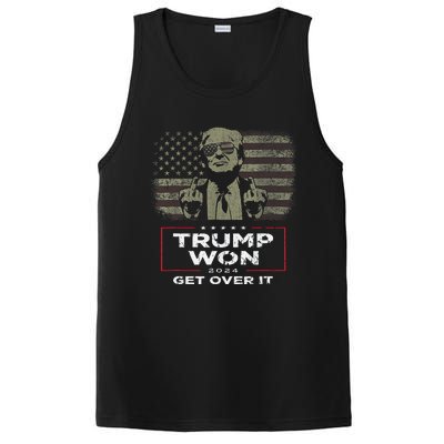 Trump Won Get Over It 2024 Vintage America Flag PosiCharge Competitor Tank