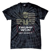 Trump Won Get Over It 2024 Vintage America Flag Tie-Dye T-Shirt