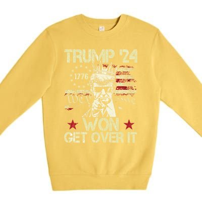 Trump Won Get Over It 2024 Premium Crewneck Sweatshirt