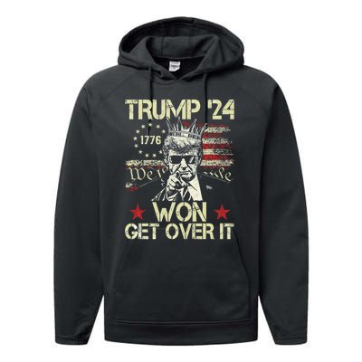 Trump Won Get Over It 2024 Performance Fleece Hoodie