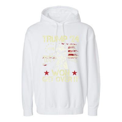 Trump Won Get Over It 2024 Garment-Dyed Fleece Hoodie