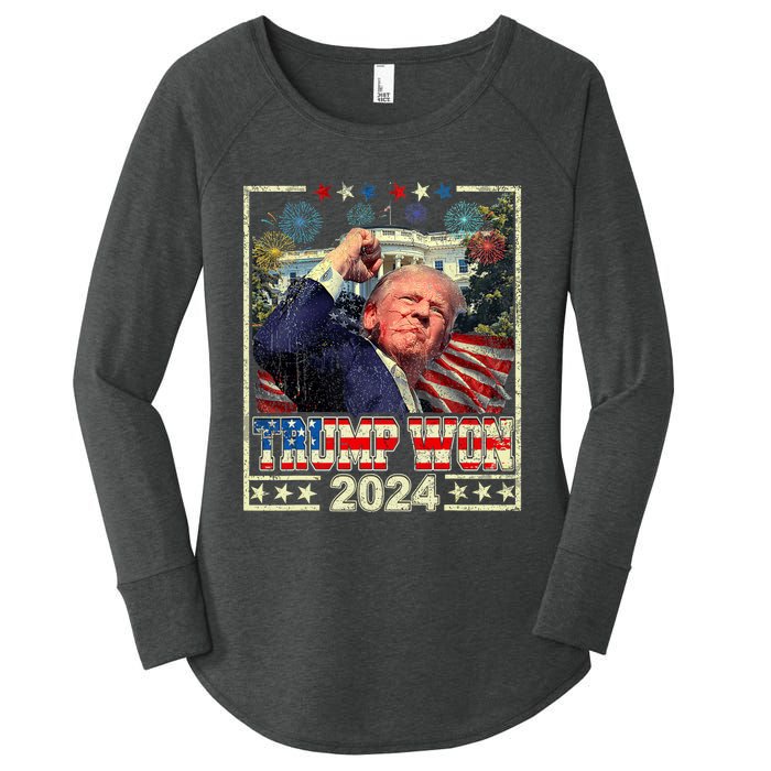 Trump Won Get Over It Patriotic Pro Trump Anti Kamala Women's Perfect Tri Tunic Long Sleeve Shirt