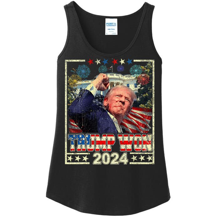 Trump Won Get Over It Patriotic Pro Trump Anti Kamala Ladies Essential Tank