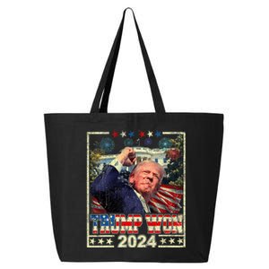 Trump Won Get Over It Patriotic Pro Trump Anti Kamala 25L Jumbo Tote