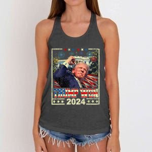 Trump Won Get Over It Patriotic Pro Trump Anti Kamala Women's Knotted Racerback Tank