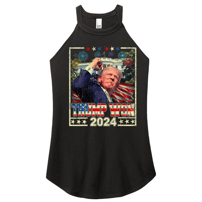 Trump Won Get Over It Patriotic Pro Trump Anti Kamala Women's Perfect Tri Rocker Tank