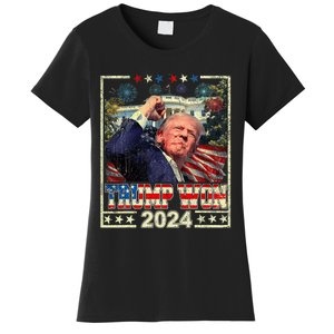 Trump Won Get Over It Patriotic Pro Trump Anti Kamala Women's T-Shirt