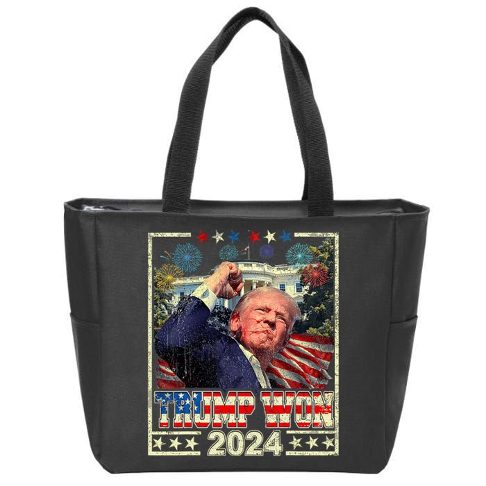 Trump Won Get Over It Patriotic Pro Trump Anti Kamala Zip Tote Bag