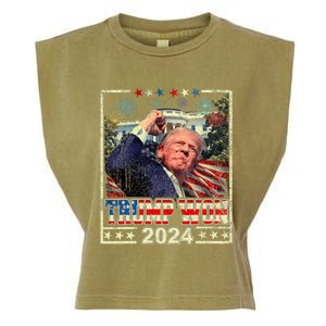 Trump Won Get Over It Patriotic Pro Trump Anti Kamala Garment-Dyed Women's Muscle Tee