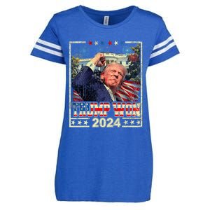 Trump Won Get Over It Patriotic Pro Trump Anti Kamala Enza Ladies Jersey Football T-Shirt