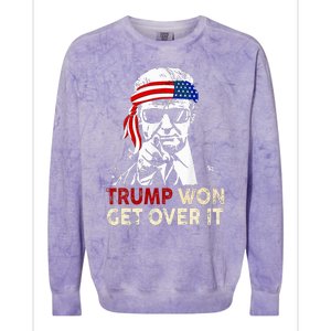 Trump Won Get Over It Patriotic Pro Trump Anti Kamala Colorblast Crewneck Sweatshirt