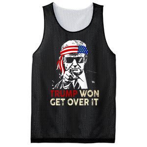 Trump Won Get Over It Patriotic Pro Trump Anti Kamala Mesh Reversible Basketball Jersey Tank