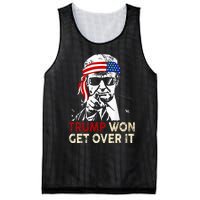 Trump Won Get Over It Patriotic Pro Trump Anti Kamala Mesh Reversible Basketball Jersey Tank