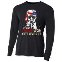 Trump Won Get Over It Patriotic Pro Trump Anti Kamala Cooling Performance Long Sleeve Crew