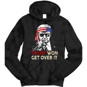 Trump Won Get Over It Patriotic Pro Trump Anti Kamala Tie Dye Hoodie