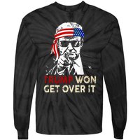 Trump Won Get Over It Patriotic Pro Trump Anti Kamala Tie-Dye Long Sleeve Shirt