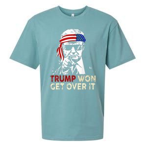 Trump Won Get Over It Patriotic Pro Trump Anti Kamala Sueded Cloud Jersey T-Shirt