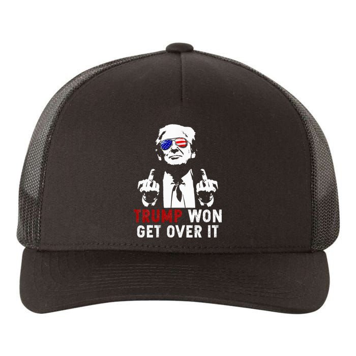 Trump Won Get Over It Patriotic Pro Trump Anti Kamala Yupoong Adult 5-Panel Trucker Hat