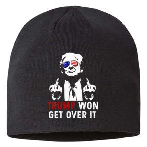 Trump Won Get Over It Patriotic Pro Trump Anti Kamala Sustainable Beanie