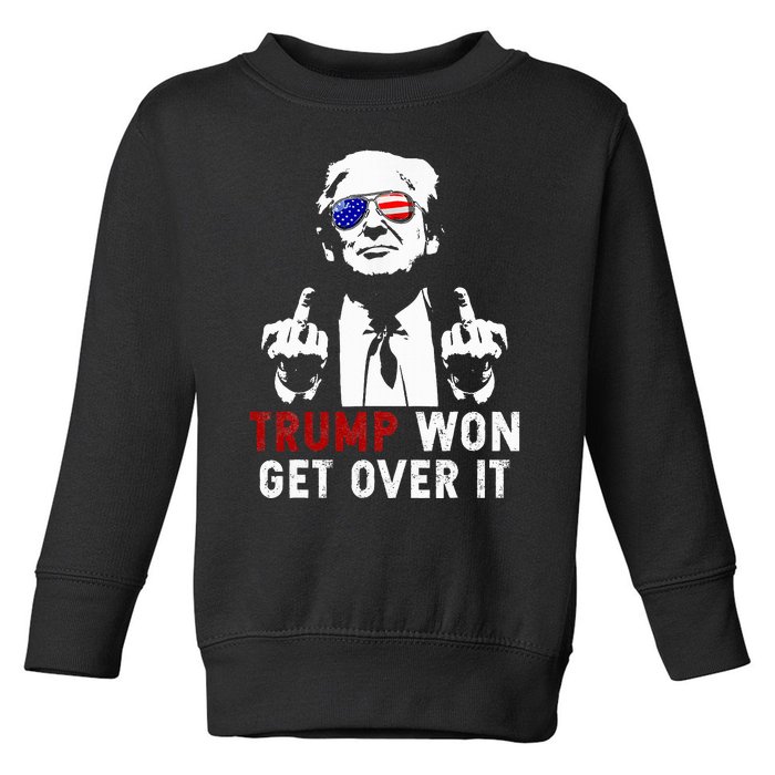 Trump Won Get Over It Patriotic Pro Trump Anti Kamala Toddler Sweatshirt