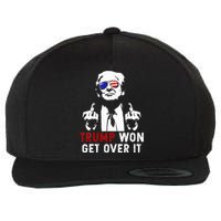 Trump Won Get Over It Patriotic Pro Trump Anti Kamala Wool Snapback Cap