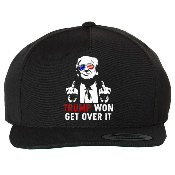 Trump Won Get Over It Patriotic Pro Trump Anti Kamala Wool Snapback Cap