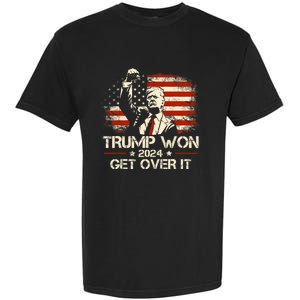 Trump Won Get Over It 2024 Election President 47th Us Flag Garment-Dyed Heavyweight T-Shirt