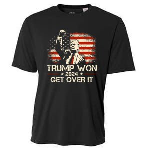 Trump Won Get Over It 2024 Election President 47th Us Flag Cooling Performance Crew T-Shirt