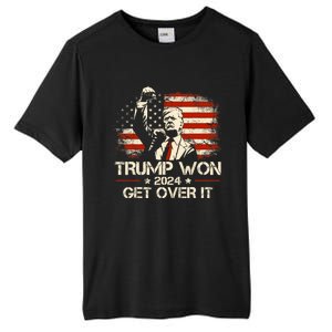 Trump Won Get Over It 2024 Election President 47th Us Flag Tall Fusion ChromaSoft Performance T-Shirt